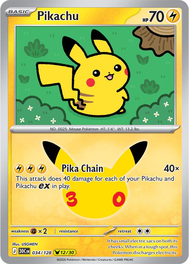 Pikachu - 30° Anniversario 034/128 [ Italiano ]