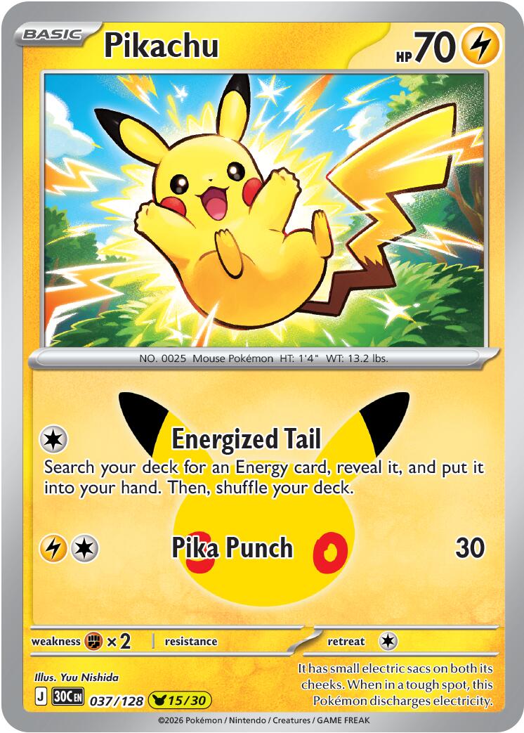 Pikachu - 30° Anniversario 037/128 [ Italiano / Inglese ]