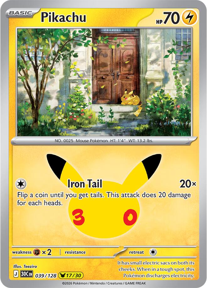 Pikachu - 30° Anniversario 039/128 [ Italiano / Inglese ]