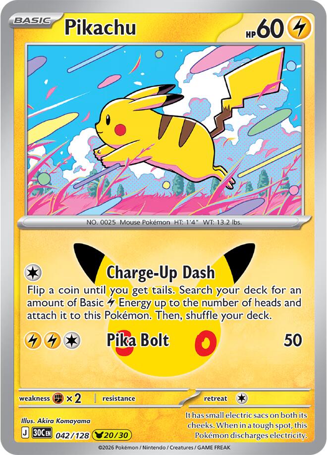 Pikachu - 30° Anniversario 042/128 [ Italiano / Inglese ]
