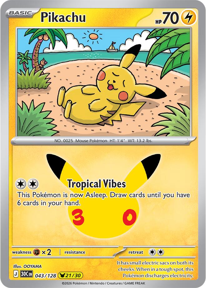Pikachu - 30° Anniversario 043/128 [ Italiano ]