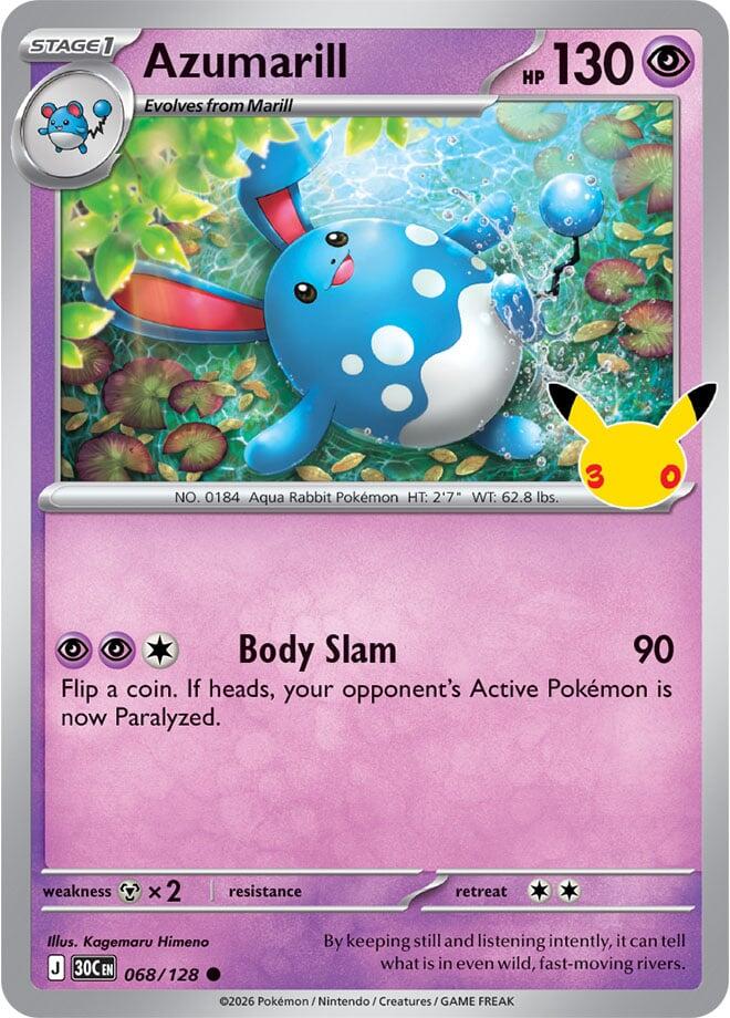 Azumarill - 30° Anniversario 068/128 [ Italiano / Inglese ]
