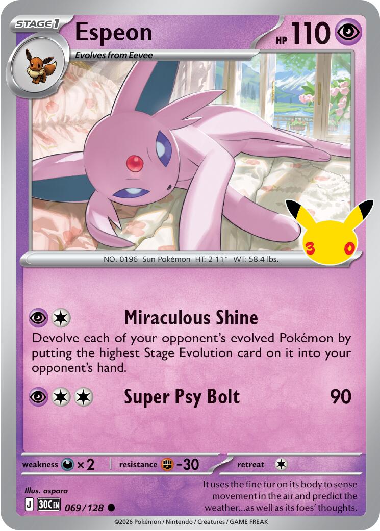 Espeon - 30° Anniversario 069/128 [ Italiano / Inglese ]