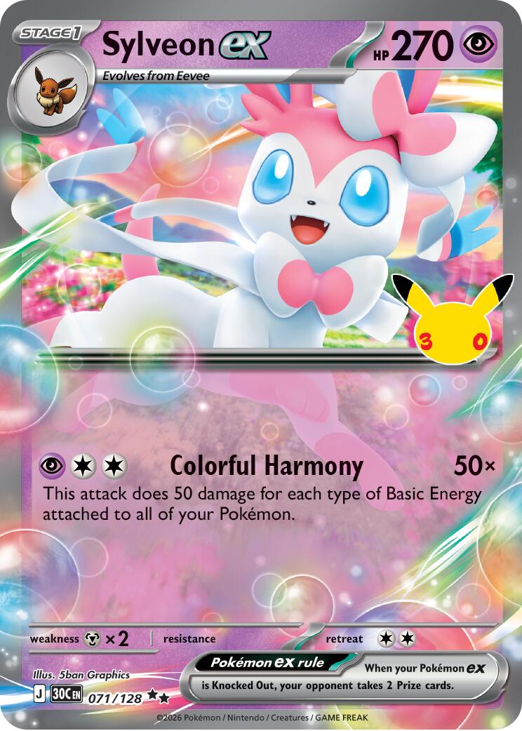 Sylveon-ex - 30° Anniversario 071/128 [ Italiano / Inglese ]
