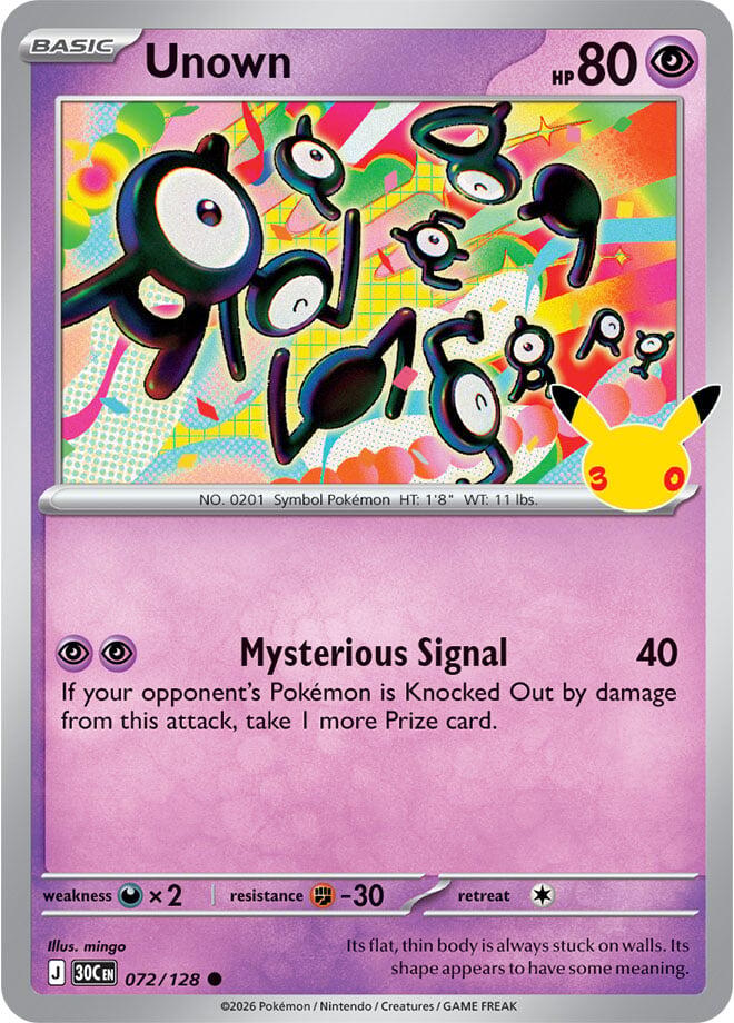 Unown - 30° Anniversario 072/128 [ Italiano / Inglese ]