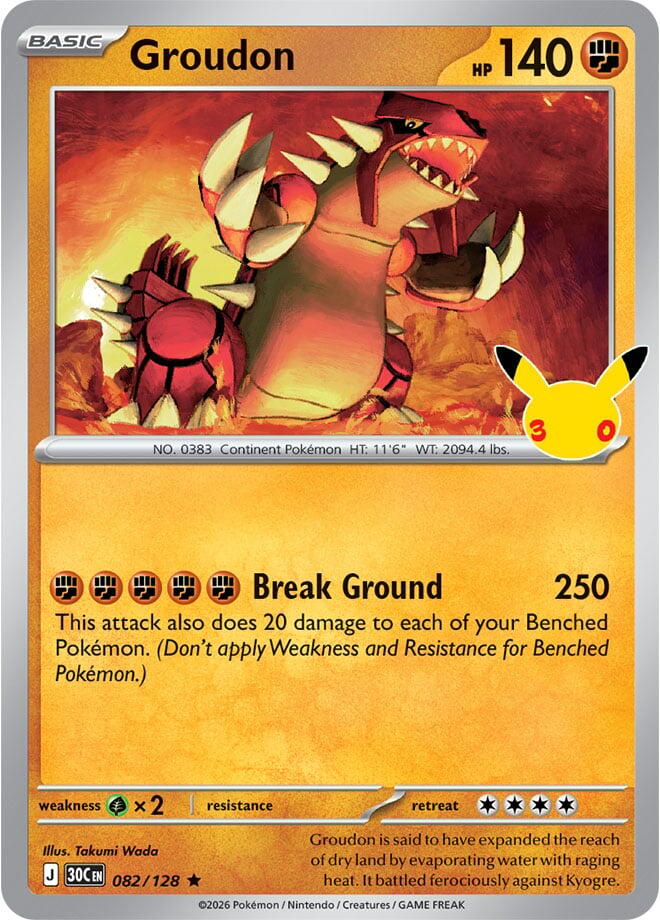 Groudon - 30° Anniversario 082/128 [ Italiano ]