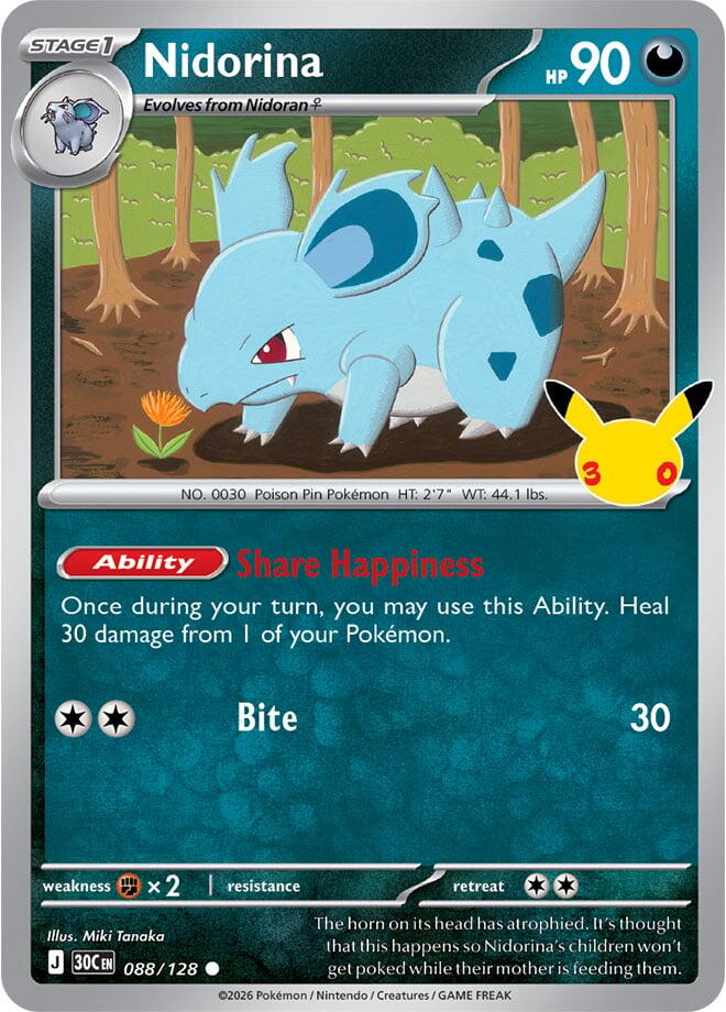 Nidorina - 30° Anniversario 088/128 [ Italiano / Inglese ]