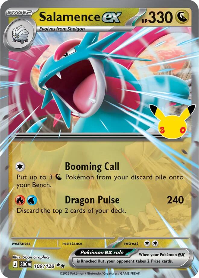 Salamence-ex - 30° Anniversario 109/128 [ Italiano / Inglese ]
