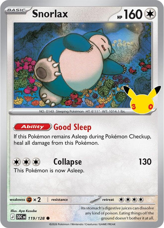 Snorlax - 30° Anniversario 119/128 [ Italiano / Inglese ]