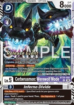 Cerberusmon : Werewolf Mode / Inferno Divide BT26-056 [ Inglese ]