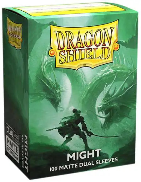 Dragon Shield Standard Dual Matte Might (100 Bustine) – Verde Professionale con Interno Nero