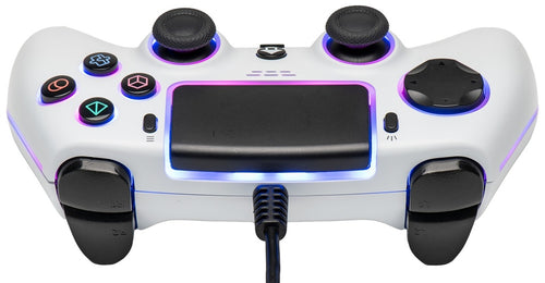 QUBICK Controller Cablato RGB Bianco PS5 / PC - Hall Effect e Six - Axis