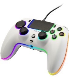 QUBICK Controller Cablato RGB Bianco PS5 / PC - Hall Effect e Six - Axis