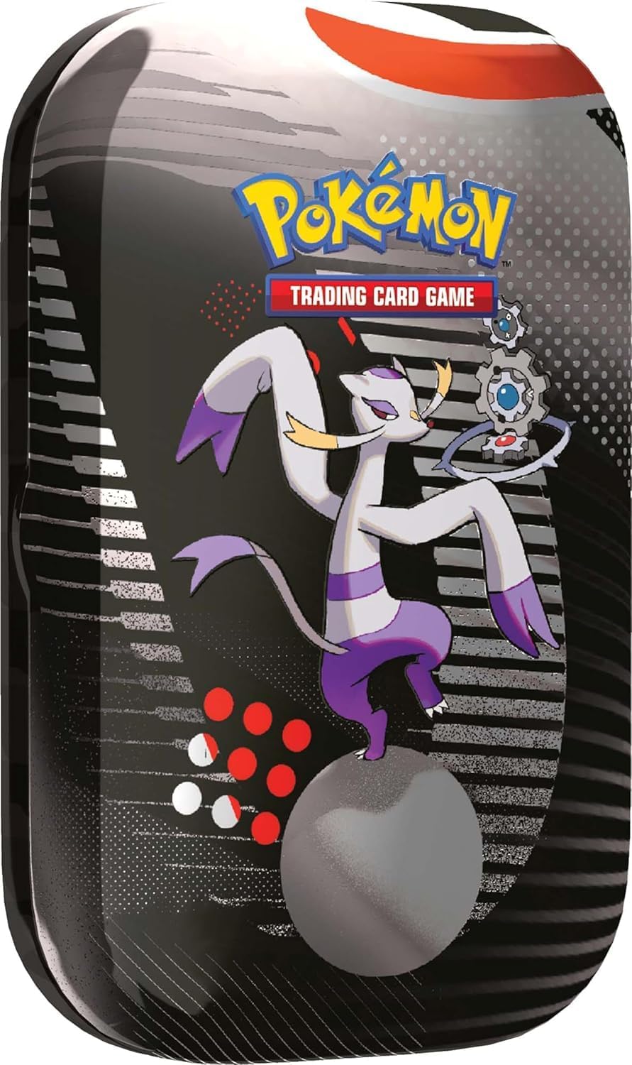 Pokémon TCG: Black Bolt & White Flare – Mini Tin UnimaPokemon TCG Scarlatto e Violetto Luce Nera Fuoco Bianco INGLESE TIN SINGOLA CASUALE