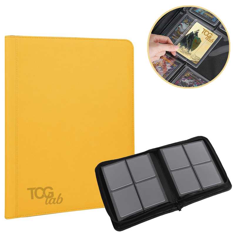 TCG LAB Album per Toploader 4 Tasche 112 Posti Giallo