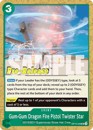 Gum - Gum Dragon Fire Pistol Twister Star OP10 - 039 [OP10P] [Inglese] Uncommon