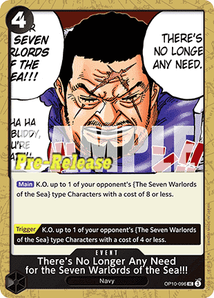 There's No Longer Any Need for the Seven Warlords of the Sea ! ! ! OP10 - 096 [OP10P] [Inglese] Uncommon