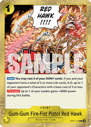 Gum - Gum Fire - Fist Pistol Red Hawk OP11 - 114 V1 [OP11] [Inglese] Rare