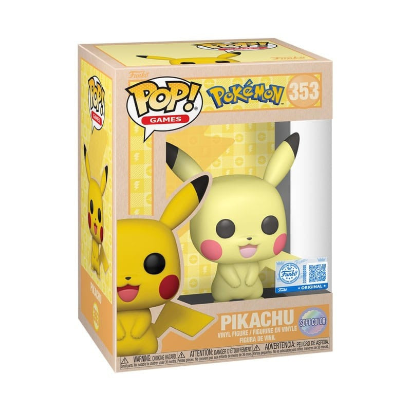 Pokémon Funko POP! Games: Pikachu (SftClr) 9 cm #353 – Figura in Vinile da Collezione