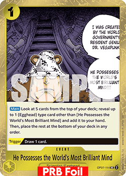 He Possesses the World's Most Brilliant Mind OP07 - 114 V2 [PRB02] [Inglese] Uncommon