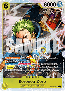 Roronoa Zoro ST29 - 014 V1 [ST29] [Inglese] Super Rare
