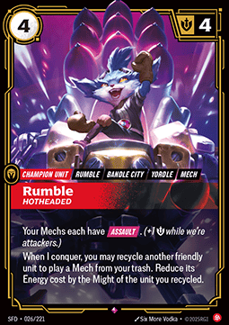 Rumble , Hotheaded V 1 - Rare [SFD] [Inglese / Cinese Semplificato]