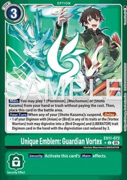 Unique Emblem: Guardian Vortex EX11 - 072 V2 [EX-11] [Inglese] Alternative Art