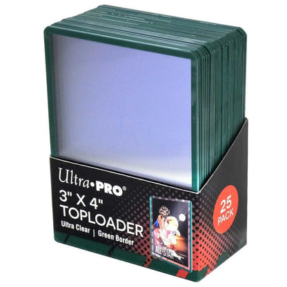 Ultra Pro Toploader 3 x 4 Bordo Verde Regular - Confezione da 25 | Protezione Carte Collezionabili