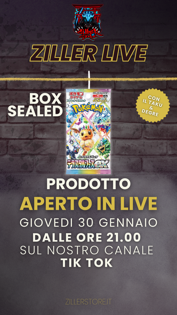 BOX SEALED JAP TERASTAL FESTIVAL PACK APERTO IN LIVE GIOVEDI 30 GENNAIO  ORE 21.00 su TIK TOK