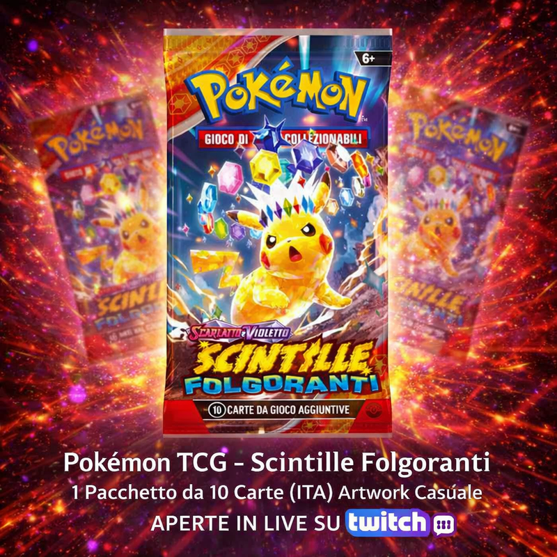Pokémon TCG Scintille Folgoranti Pacchetto da 10 Carte ITA Artwork Casuale