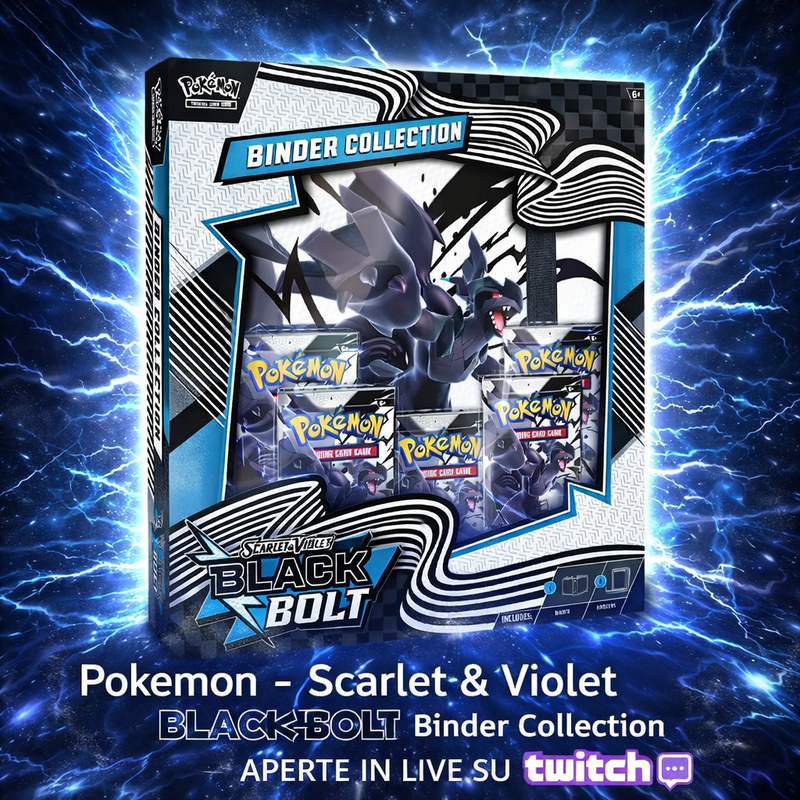 Pokémon TCG Scarlet & Violet - Black Bolt Binder Collection | 5 Buste + Album | ENG OFFERTA COMMUNITY