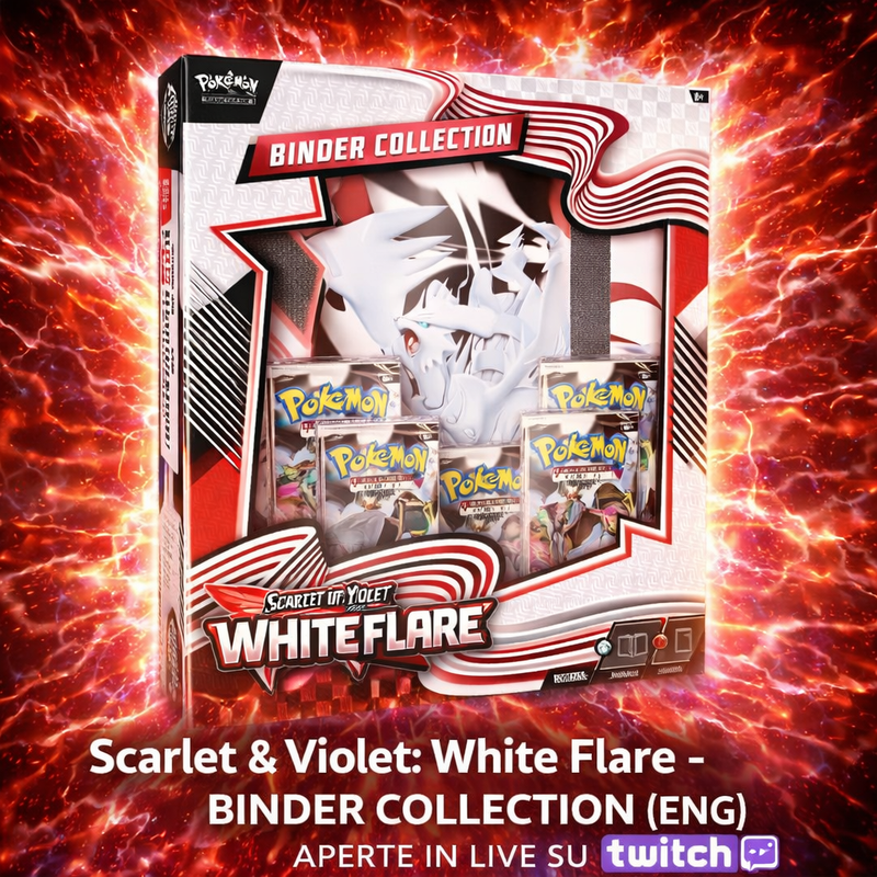 Pokémon TCG Scarlet & Violet - White Flare Binder Collection ENG | 5 Buste + Album Reshiram OFFERTA COMMUNITY