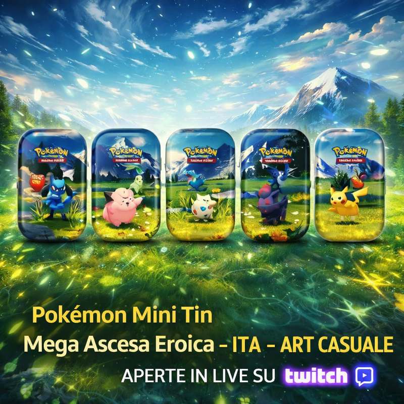 Pokémon Mini Tin Ascesa Eroica Megaevoluzione – Gioco di Carte Collezionabili – Edizione Italiana – Art Casuale