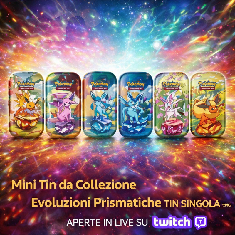 Pokémon GCC Mini Tin da Collezione Evoluzioni Prismatiche – ITA | Aperte in Live su Twitch