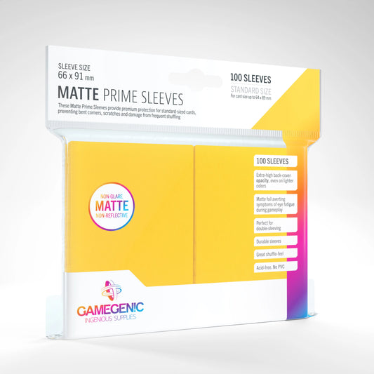 Matte Prime Yellow Gialle Sleeves (100) Standard Size Gamegenic