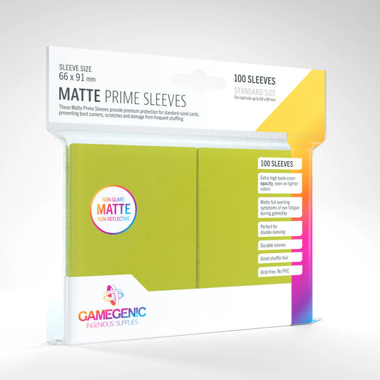 Matte Prime Lime Sleeves (100) Standard Size Gamegenic bustine protettive