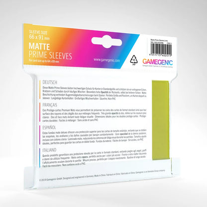Matte Prime Lime Sleeves (100) Standard Size Gamegenic bustine protettive
