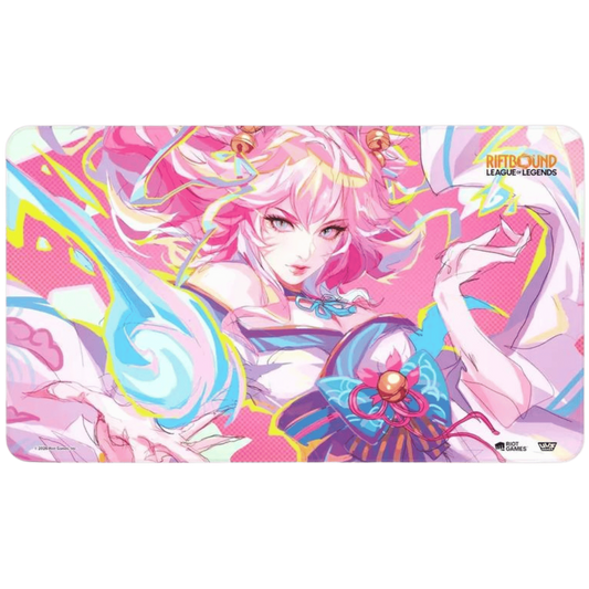 Riftbound League of Legends TCG Spiritforged Playmat Spirit Blossom Ahri 61x35cm Bordi Cuciti Neoprene