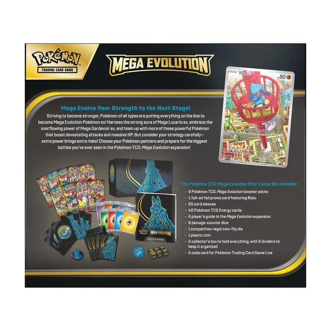 Pokemon TCG Megaevoluzioni Mega Lucario Set Allenatore Fuoriclasse Elite Trainer Box Inglese - 9 Buste