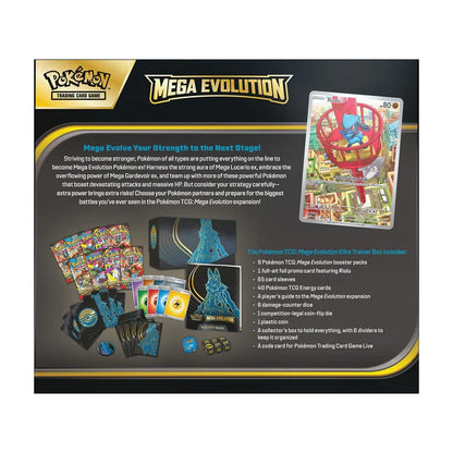 Pokemon TCG Megaevoluzioni Mega Lucario Set Allenatore Fuoriclasse Elite Trainer Box Inglese - 9 Buste