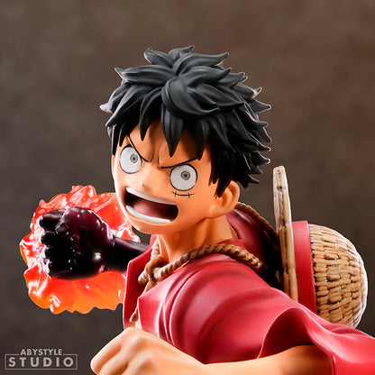 ABYSTYLE STUDIO SUPER FIGURE COLLECTION ONE PIECE MONKEY D. LUFFY RED HAWK -"LUFFY GOMU GOMU" - Statua
