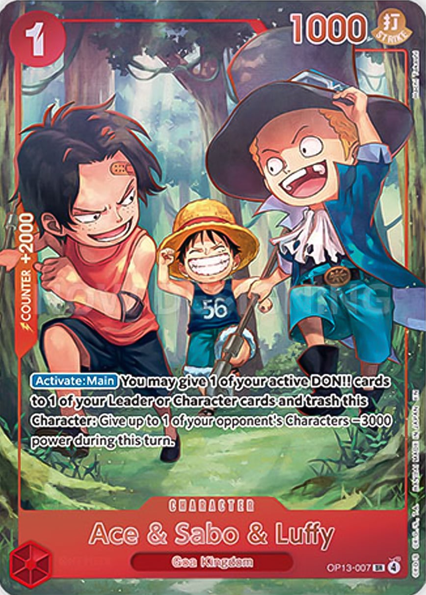 Ace & Sabo & Luffy OP13-007 [ Inglese / Giapponese / Francese / Cinese Semplificato ]
