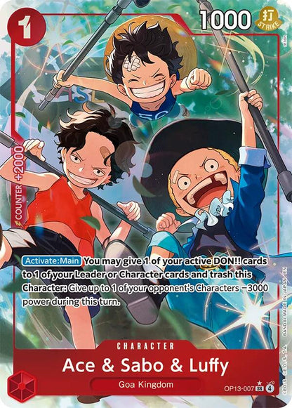 Ace & Sabo & Luffy OP13-007 [ Inglese / Giapponese / Francese / Cinese Semplificato ]