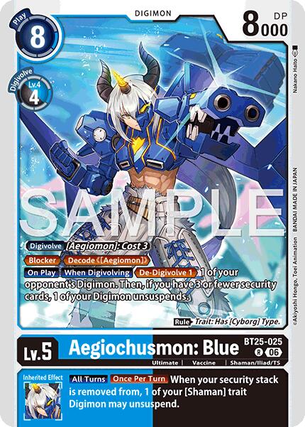 Aegiochusmon : Blue BT25-025 [ Inglese / Giapponese ]