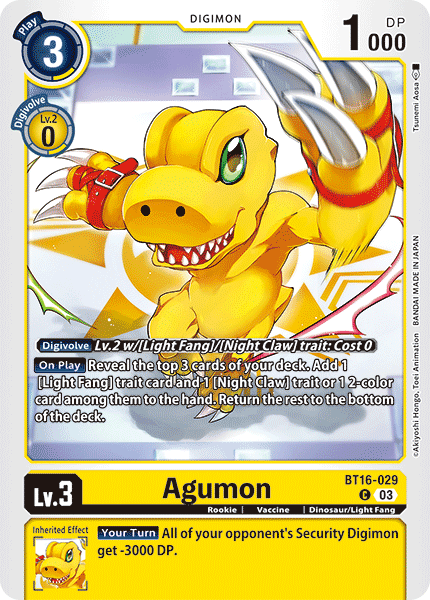 Agumon BT16-029 [ Inglese / Giapponese ]