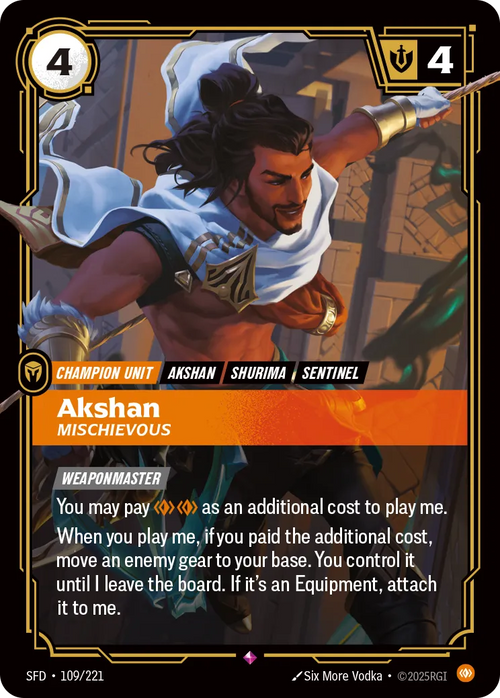 Akshan - Mischievous (RARE) [ Inglese / Cinese Semplificato ]