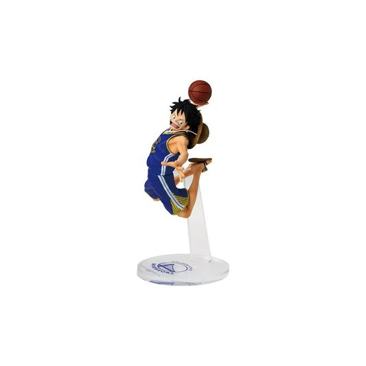 Banpresto One Piece x NBA Master Stars Piece Monkey D Luffy Golden State Warriors Figure 17cm Edizione Limitata