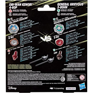 Beyblade X Starter Pack Star Wars Obi - Wan Kenobi 4 - 60P & General Grievous 3 - 80HN ITA