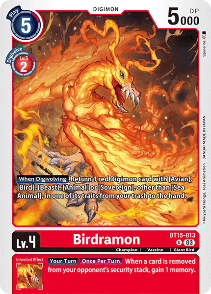 Birdramon BT15-013 [ Inglese / Giapponese ]