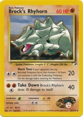 Brock's Rhyhorn - Gym Heroes 22/132 [ Inglese ]